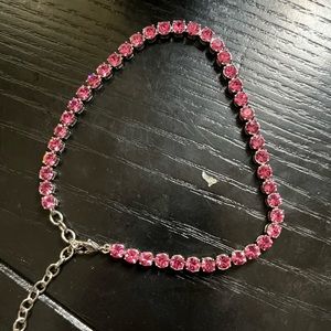 AMINA MUADDI Pink tennis ankle bracelet